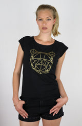 Women's BEAR TOP - Ghanzi's black t-shirt - bamboo viscose