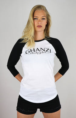 DELIGHT - GHANZI WOMEN RAGLAN T-SHIRT - Black and white