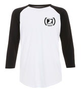 Life on two wheels Ghanzi Brand Ralgan 3/4 t-shirt Baseball White and black blanc et noir back printed impression dans le dos